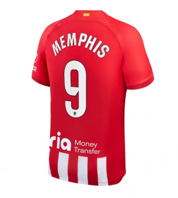 Atletico Madrid Memphis Depay #9 Primera Equipación 2023-24 Manga Corta